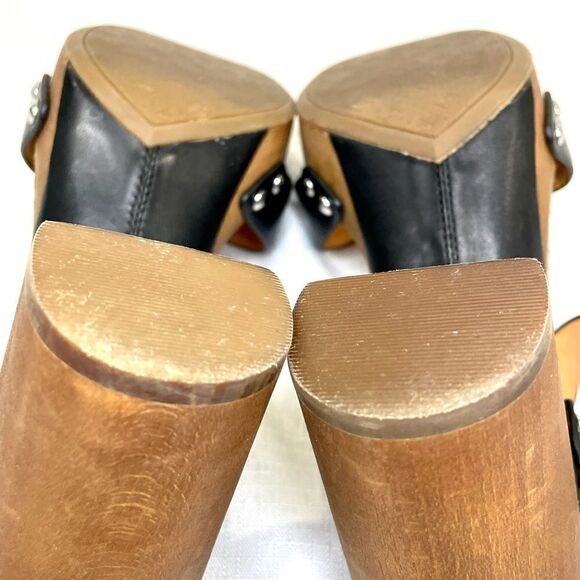 Antonio Melani Leather Block Heeled Platform Sandals Size 9 Catalyni - Picture 7 of 13